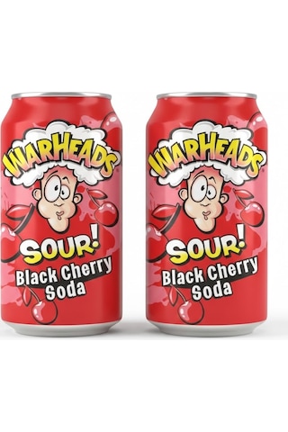 Warheads Sour Black Cherry Soda - Ekşi Kiraz Aromalı Gazlı İçecek 330ml 2 Adet