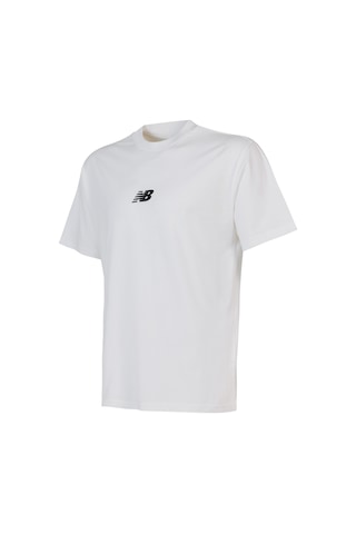 New Balance Nb Lifestyle Men Tshirt Erkek Beyaz T-shirt - Mnt1642