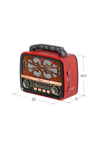 Mega Usb Sd Fm Bluetooth 'Lu Şarjlı Nostaljik Radyo Mg-860 Bt