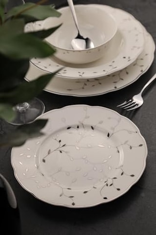 12 Parça 6 Kişilik Kahve Takımı Leaves Silver Genel