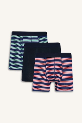 Defacto Regular Fit Çizgili 3lü Boxer E0123ax25aunv135 Lacivert