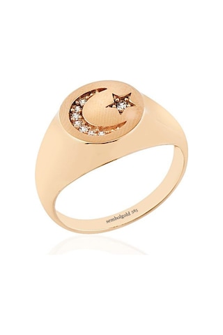 Ayyıldız Şövalye Altın Yüzük 14K Rose Gold 364012524