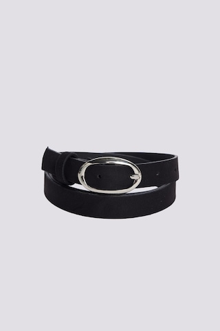 Tudors Kadın Oval Gümüş Tokalı 110 Cm Standart Siyah Kadın Kemer-51473