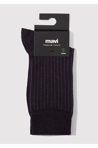 Mavi - Çizgi Detaylı Siyah Soket Çorap 0911761-900 Siyah