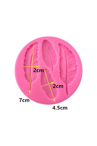 Kendin Yap Kalıp Silikon Kek Kalıbı Dekoratif Şekil Yaprak Desenl Pembe