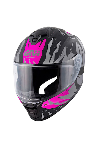 Givi 50.x Sharkbıte Motosiklet Kaskı Mat Siyah-mat Gri-mat Pembe