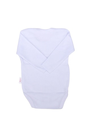 Bebegen Unisex Beyaz Raporlu Uzun Kollu Zıbın