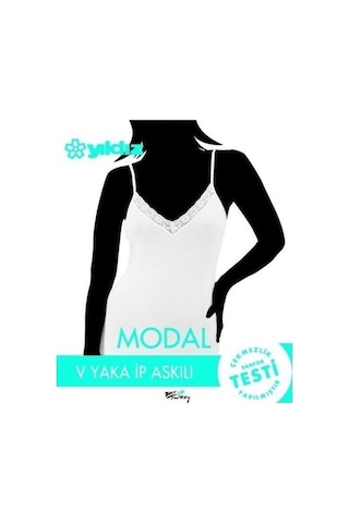 Yıldız Kadın Modal V-Yaka Dantelli Atlet 3'Lü Paket - 2225-2226-2