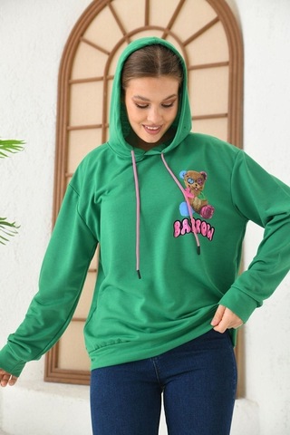 Altamira Unisex Barrow Baskılı Oversize Kapşonlu Sweatshirt 001