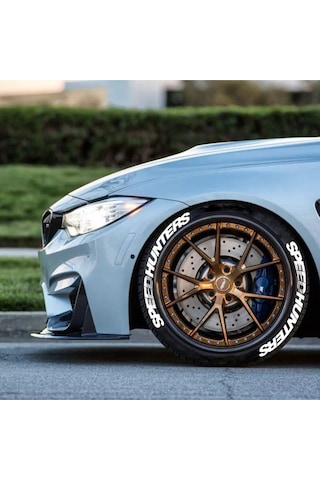 Motorsiklet Lastik Yazısı Beyaz Speedhunters 4 Adet 2.5 Cm Sticker Arma Şerit
