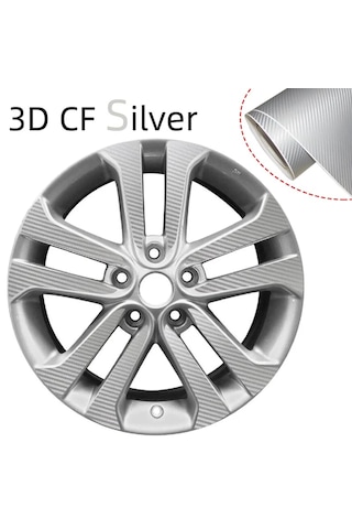 3d Gri Silver Tırtıklı Hava Kanallı Karbon Folyo 152cmx200cm