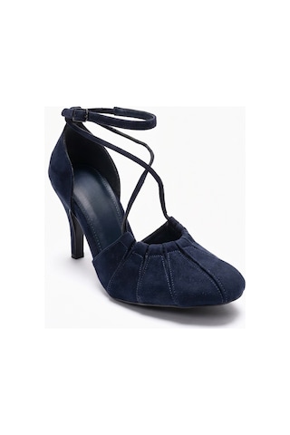Luvishoes Elıza Lacivert Süet Kadın Topuklu Ayakkabı