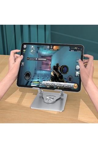 Alüminyum Katlanır Laptop Tablet Telefon Standı Kaydırmaz Tabanlı Profesyonel 360 Derece 12.9 Ct-31