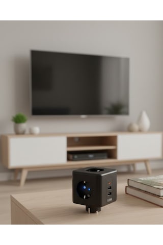 Northcity Akım Korumalı Usb Priz - 3 Prizli Ev Ve Ofis Güvenli Enerji Dağıtımı 19 Metre