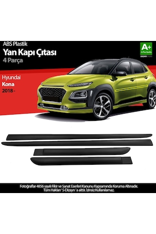 S-dizayn Hyundai Kona Abs Plastik Yan Kapı Koruma Çıtası 2018 Üzeri A+ Kalite