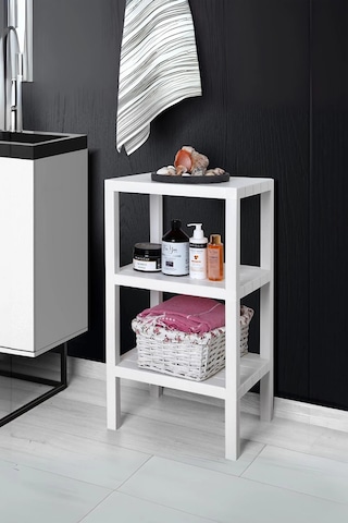 3 Katlı Beyaz Raf Kitaplık & Banyo Düzenleyicisi 73,5 Cm Çok Renkli