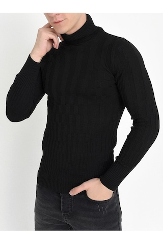 Efor Tr 819 Slim Fit Siyah O Yaka Triko Siyah
