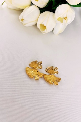 Plaka Gold İstiridye Küpe Çok Renkli