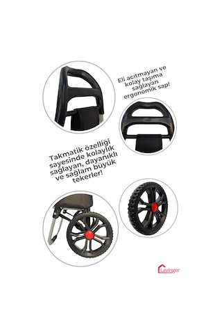 Lavinger 58a Pazar Arabası Plus Büyük Tekerli