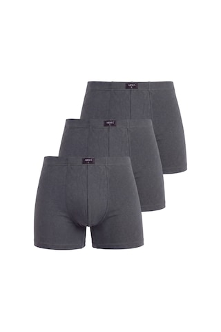 Arma Yıldız Füme Erkek Boxer Düz 3'lü Paket Pamuklu Likralı