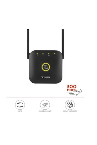Torima WR-25 300Mbps Wifi Sinyal Yakınlaştırıcı Güçlendirici Router Siyah