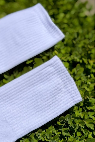 Lousocks Unisex Beyaz Düz Renk Tenis Spor Çorabı