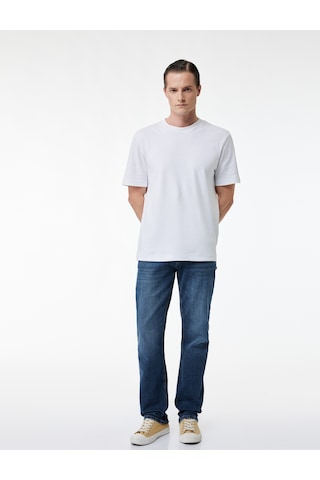 Koton Pamuklu Normal Bel Straight Fit Jean Pantolon - Mark Jean Koyu İndigo 6sam40071nd