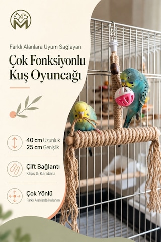 Mivra Pets Çok Fonksiyonlu Kuş Oyuncağı Jüt Tünek 40x25 Cm Mivra Pets Çok Fonksiyonlu Kuş Oyuncağı Jüt Tünek 40x25 Cm