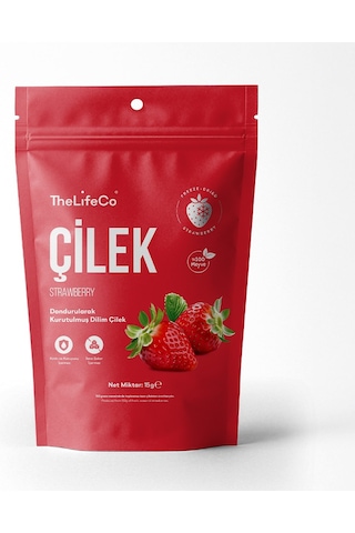 Thelifeco Freeze Dried - Dondurularak Kurutulmuş Dilim Çilek 3'lü Paket 45 G