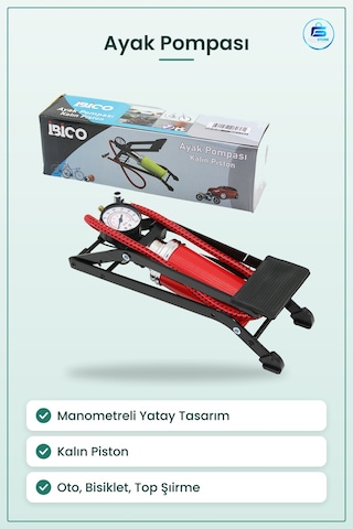 Ayak Pompası Kalın Pistonlu Yatay Manometreli Oto Bisiklet Motor