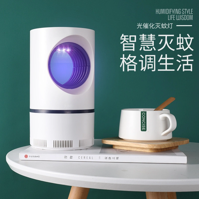 Moveevo Ev İçin Gri Şarjlı Elektrikli Halka Sinek Yakalama Lamba - 395nm Mor Işık İle 20-50 M² Etki Alanı