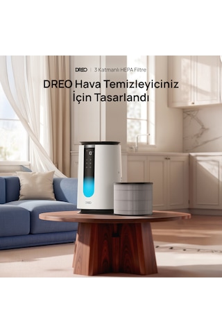 Air Purifier 338s Uyumlu 3 Aşamalı Hepa Yedek Filtre Gri