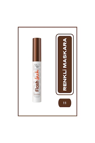Golden Rose Suya Dayanıklı Förmüllü Hacim Veren Flash Lash Renkli Maskara 11 Chocolate