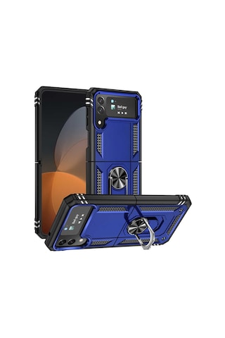 Rba Aksesuar Galaxy Uyumlu Z Flip 4 Kılıf Rba Vega Kapak - Mavi Mavi