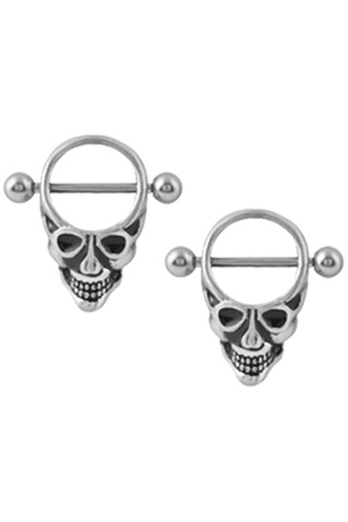 Homyl 2 Adet Cadılar Bayramı Paslanmaz Çelik Kafatası Gümüş