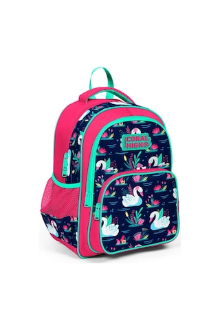 Coral High Orta Boy Okul Sırt Çantası Kuğu Desenli 23402