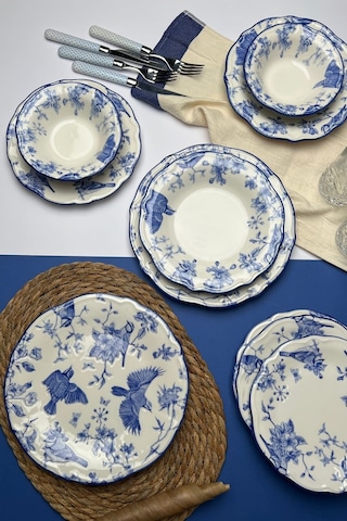 Tabak Evi Stoneware Flower Yemek Takımı 6 Kişilik 24 Parça