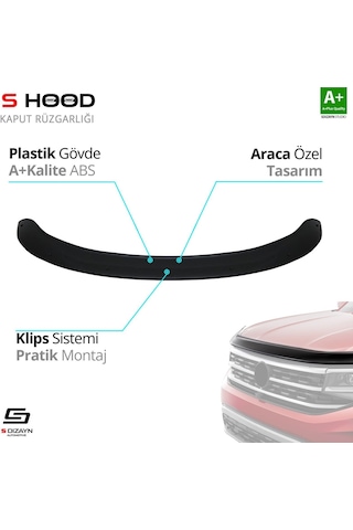 S-dizayn Kia Sorento Abs Plastik Kaput Rüzgarlığı 2010-2014 A+kalite