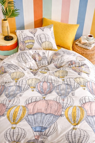 Çift Kişilik Lastikli Çarşaflı Nevresim Takımı 200x220 Cm Kapadokya Balon Desenli Balondesen