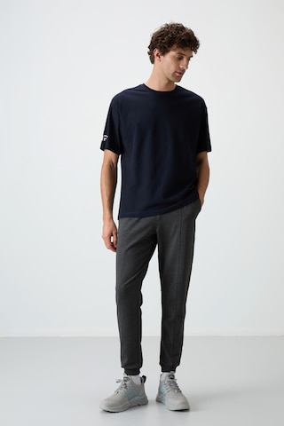 Air Jones Tommy Life Lacivert Pamuklu Kalın Yüzeyi Dokulu Oversize Fit Baskılı Erkek T-shirt - 88369 Lacivert