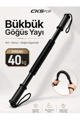 Bükbük Göğüs Yayı Power Twister Kol Omuz Göğüs Egzersiz Aleti 40 Kg