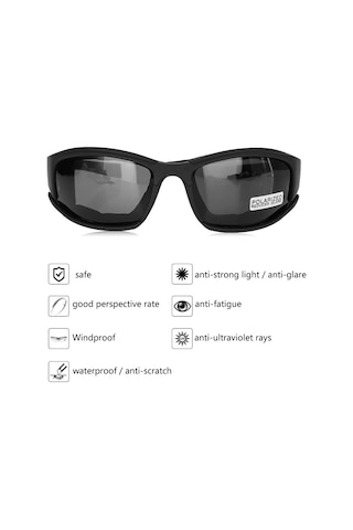 Yaozixa Askeri Kaliteli 4 Çeşit Lensli Polarize Koruyucu Gözlük - Rüzgar, Kum Ve Uv Koruma - Bisiklet, Sürüş, Outdoor Etkinlikler İçin Gri