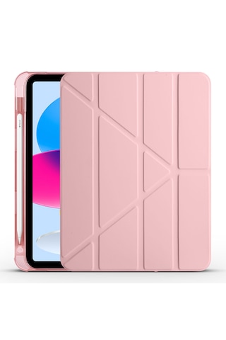 Apple Uyumlu iPad 11.nesil A16 11inç/10.nesil 10.9inç İle Kılıf Katlanabilir Standlı 360 Yumuşak Silikon Kalem Bölmeli Kapak Tablet Kılıfı