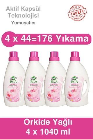 Ega Kimya Aktif Kapsül Teknolojili Orkide Çamaşır Yumuşatıcısı 4 x 1040 ML