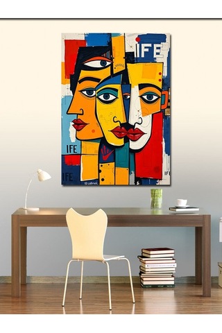 Kanvas Tablo Soyut Yüzler Tablosu 70cmx100cm