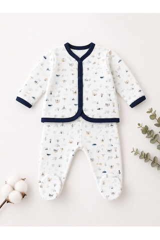 Babyhola Unisex Yenidoğan Bebek Zıbın Takımı 12766 Lacivert