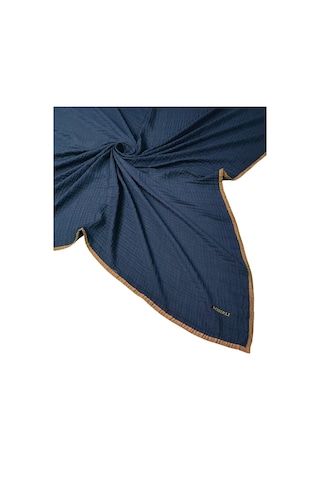 Mim Eşarp Mısırlı Eşarpları Biyeli Müslin Düz Renk Eşarp 100x100cm Lacivert - Taba