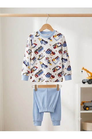 Kapitex Erkek Çocuk Pijama Takımı Açık Mavi