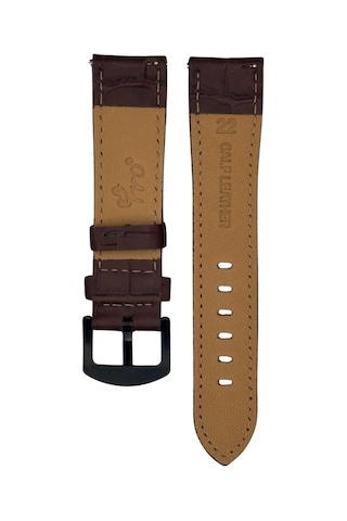 22 Mm Hakiki Deri Kroko Kahverengi Kordon Akıllı Pim