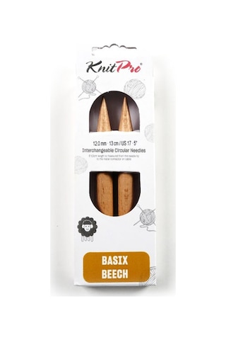 Knitpro Basix Birch Huş Ağacı Şiş Ucu Basix Beech Normal I.chng Ndl 12.00mm 35645